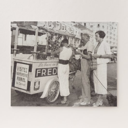 Vintage Reise Foto Cannes Frankreich 1930er Puzzle (Horizontal)