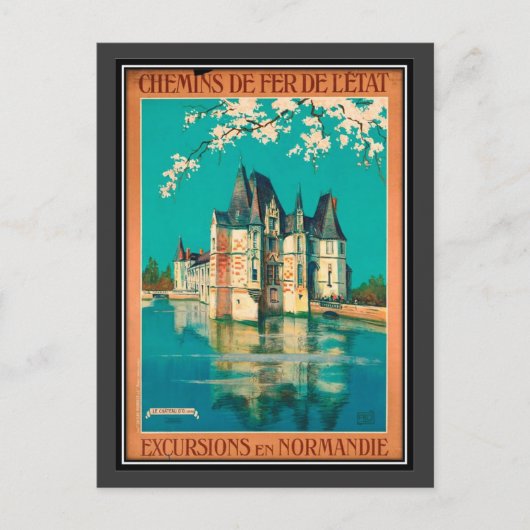 Vintage Reise Frankreich, Normandie - Postkarte (Vorderseite)