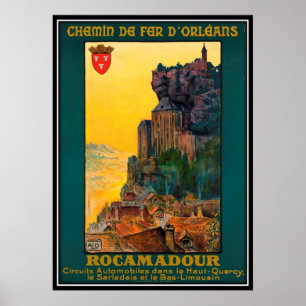 Vintage Reise Frankreich, Rocamadour - Poster