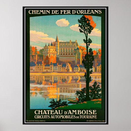 Vintage Reise Frankreich, Schloss Amboise - Poster (Vorne)