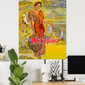 Vintage-Reise-Frau aus Philippinen Poster (Heimbüro)