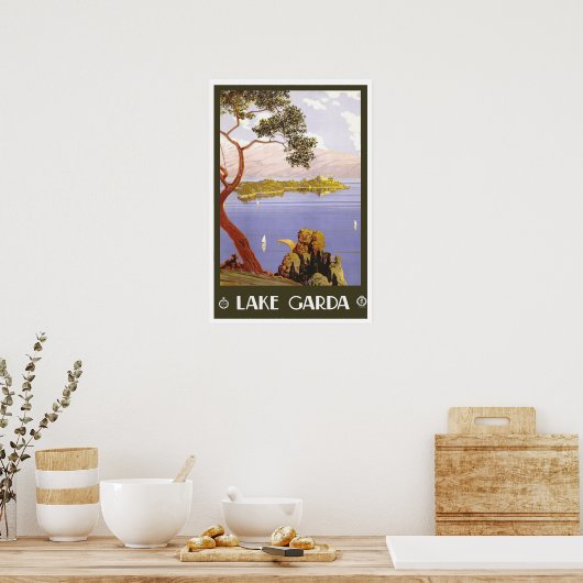 Vintage Reise, Gardasee Poster (Küche)
