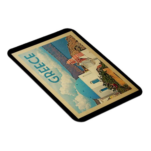Vintage Reise Griechenlands Santorini Magnet (Rechte Seite)