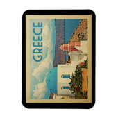Vintage Reise Griechenlands Santorini Magnet (Vertikal)