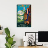 Vintage Reise-Illustration Washington DC Poster (Heimbüro)