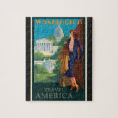 Vintage Reise-Illustration Washington DC Puzzle (Vertikal)