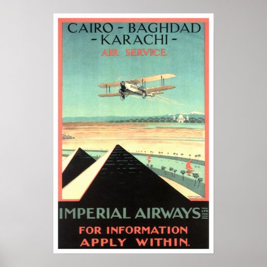 Vintage Reise, Imperial Airways Poster (Vorne)