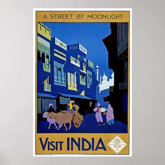 Vintage Reise, Indien Poster (Vorne)