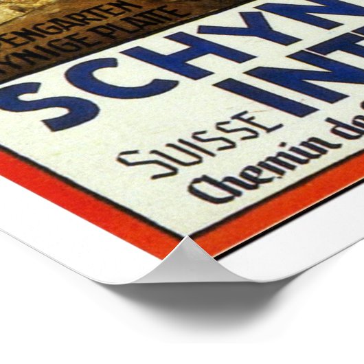 Vintage Reise, Interlaken Poster (Ecke)