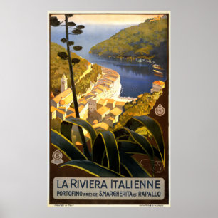 Vintage Reise Italiener-Rivieras Portofino Poster