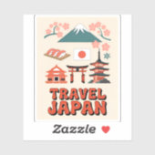 Vintage Reise Japan Iconic Staatssymbole Retro Aufkleber (Blatt)
