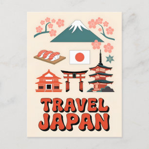 Vintage Reise Japan Iconic Staatssymbole Retro Postkarte