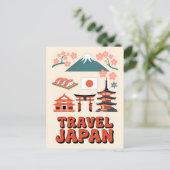 Vintage Reise Japan Iconic Staatssymbole Retro Postkarte (Stehend Vorderseite)