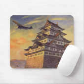 Vintage Reise Japan, Japanisches Pagoda Flugzeug Mousepad (Mit Mouse)