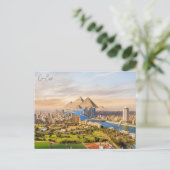 Vintage Reise Kairo Ägypten Pyramiden & Sphinx Giz Postkarte (Stehend Vorderseite)