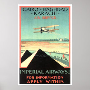 Vintage Reise, Kaiserfluglinien Poster