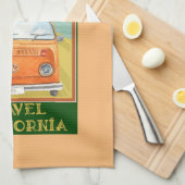 Vintage Reise Kalifornien Geschirrtuch (Viertel Falte)