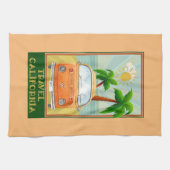 Vintage Reise Kalifornien Geschirrtuch (Horizontal)