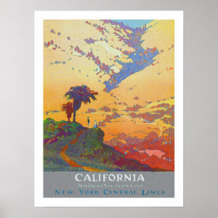 Vintage Reise Kaliforniens Poster