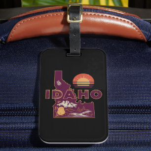 Vintage-Reise Karte von Idaho Retro-US-Bundesstaat Gepäckanhänger