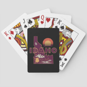 Vintage-Reise Karte von Idaho Retro-US-Bundesstaat Spielkarten