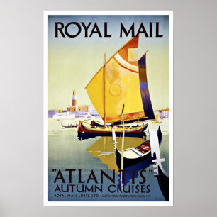Vintage Reise-königliche Post Atlantis Poster