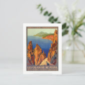 Vintage Reise Korsika - Postkarte (Stehend Vorderseite)