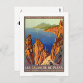 Vintage Reise Korsika - Postkarte (Vorne/Hinten)