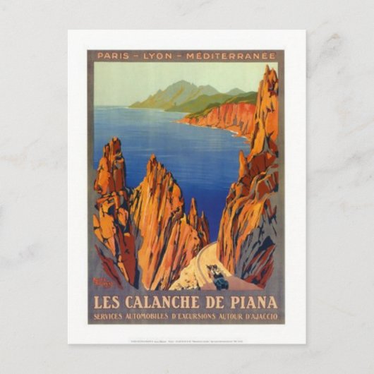 Vintage Reise Korsika - Postkarte (Vorderseite)