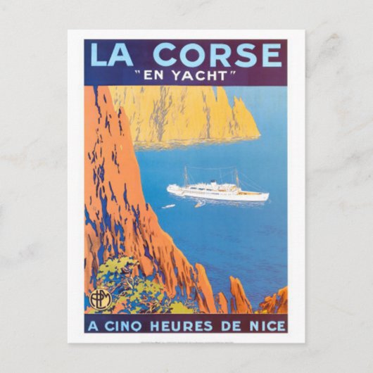 Vintage Reise Korsika - Postkarte (Vorderseite)