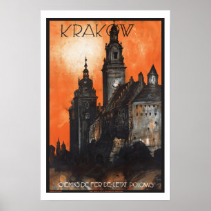 Vintage Reise Krakau Polen Poster