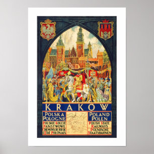 Vintage Reise Krakaus Poster