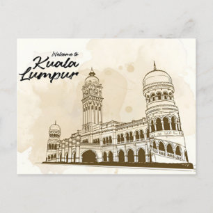 Vintage Reise Kuala Lumpur Malaysia Wolkenkratzer Postkarte