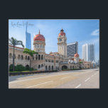 Vintage Reise Kuala Lumpur Malaysia Wolkenkratzer Postkarte<br><div class="desc">Vintag,  Retro,  Reisen,  modern,  Aquarell,  Classic,  Architektur,  Kuala Lumpur,  Malaysia,  Asien, </div>