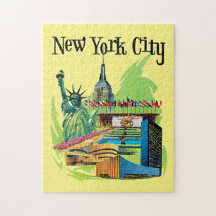 Vintage-Reise-Kunst New York City Freiheitsstatue Puzzle