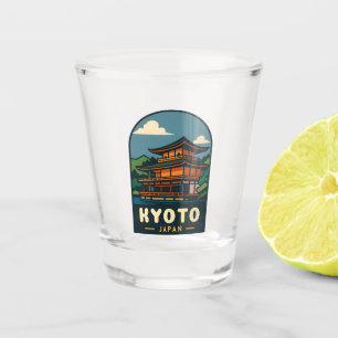 Vintage Reise Kyoto Japan Retro Landschaftliche La Schnapsglas
