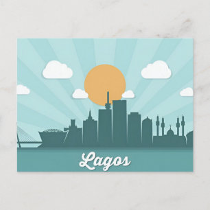 Vintage Reise Lagos Nigeria City Retro Postkarte