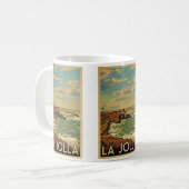 Vintage Reise Las Jolla - Kalifornien-Küste Kaffeetasse (Vorderseite Links)