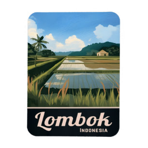 Vintage Reise Lombok Indonesien Landschaft Magnet