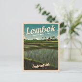 Vintage Reise Lombok Indonesien Retro Landschaftli Postkarte (Stehend Vorderseite)