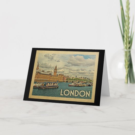 Vintage Reise Londons England Karte (Vorderseite)