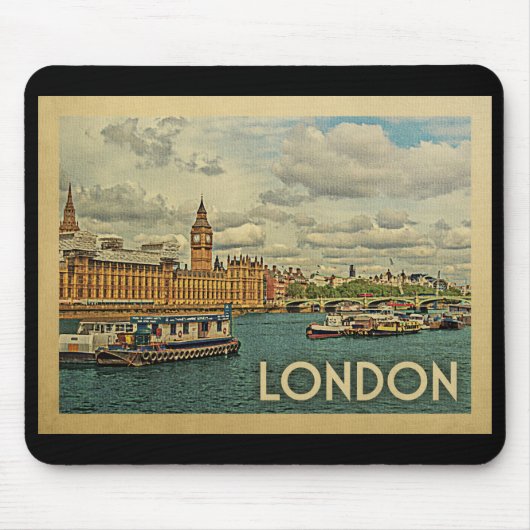 Vintage Reise Londons England Mousepad (Vorne)