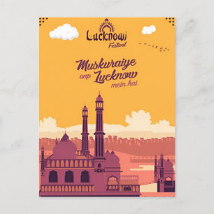 Vintage Reise Lucknow India Vacation Retro Postkarte