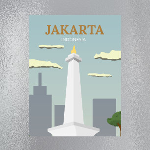 Vintage-Reise-Magnet Jakarta Indonesien Magnet