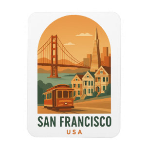 Vintage-Reise-Magnet San Francisco Golden Gate Magnet