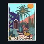 Vintage Reise Marokko Maroc Tourismus Marrakesch Postkarte<br><div class="desc">Vintag,  Retro,  Reisen,  modern,  Aquarell,  Classic,  Marokko,  Marrakesch,  Tourismus,  Souvenir, </div>