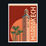 Vintage Reise Marokko Maroc Tourismus Marrakesch Postkarte<br><div class="desc">Vintag,  Retro,  Reisen,  modern,  Aquarell,  Classic,  Marokko,  Marrakesch,  Tourismus,  Souvenir, </div>