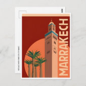 Vintage Reise Marokko Maroc Tourismus Marrakesch Postkarte (Vorne/Hinten)