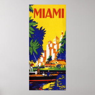 Vintage Reise Miamis Florida Poster