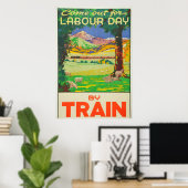 Vintage Reise mit dem Zug Neuseeland Urlaub Poster (Heimbüro)